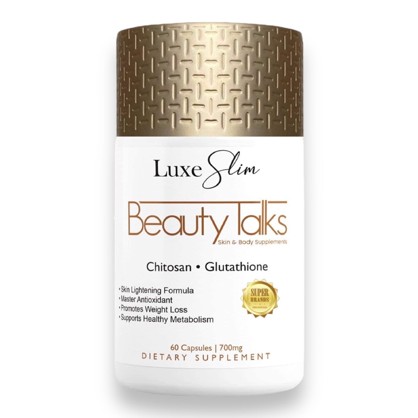 Luxe Slim - Beauty Talks Skin and Body Supplements - Chitosan Glutathione 60 Capsules