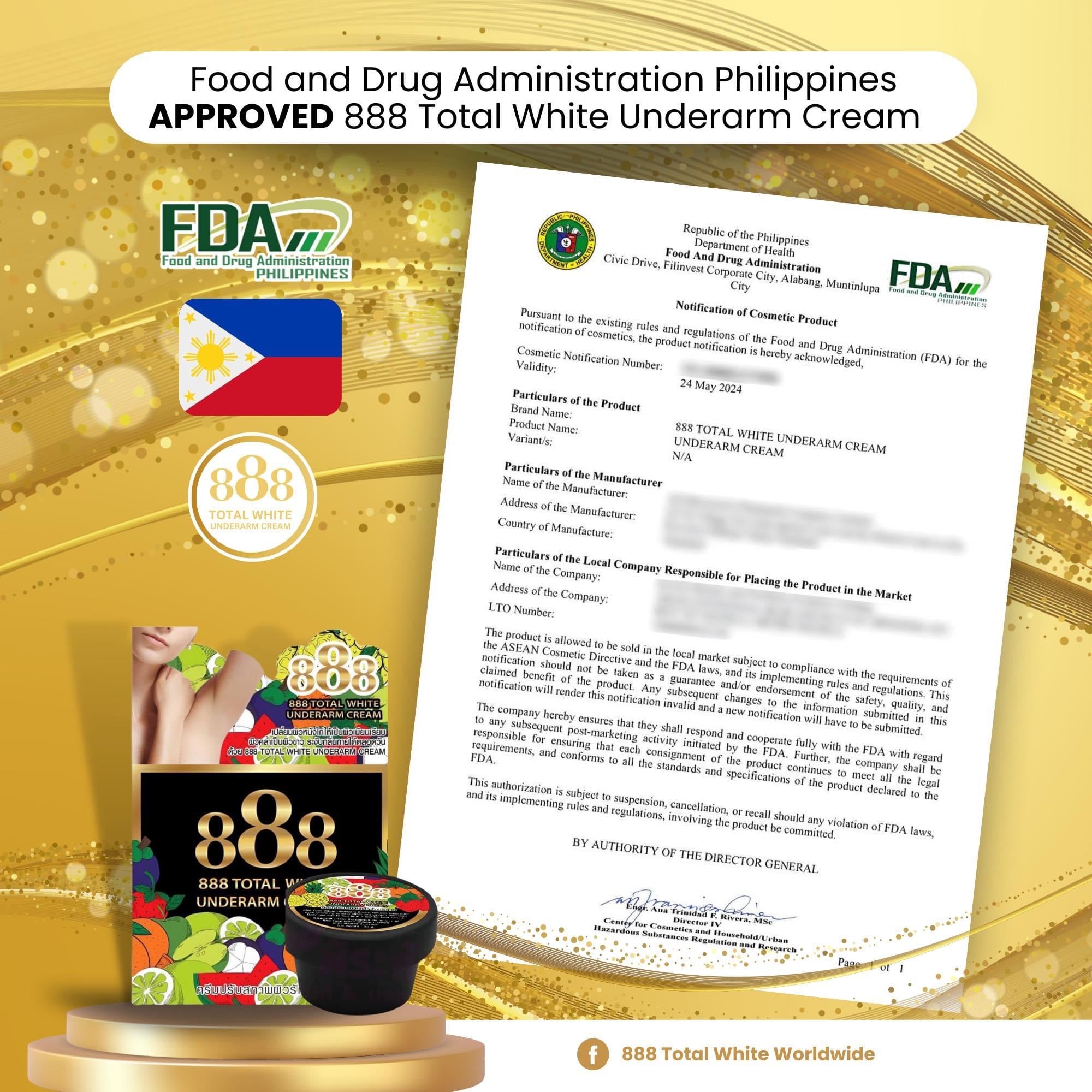 888 Total Whitening Underarm Cream 35g - BLACK