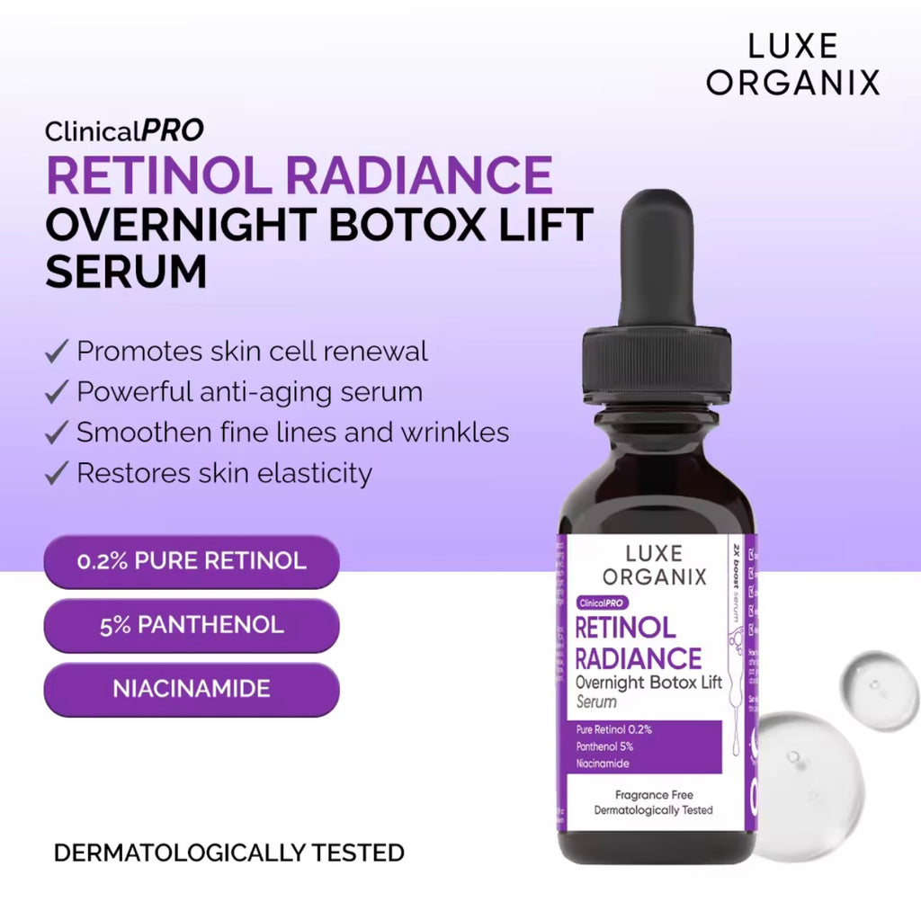 Luxe Organix - Retinol Radiance - Overnight Botox Lift Serum 30 ML