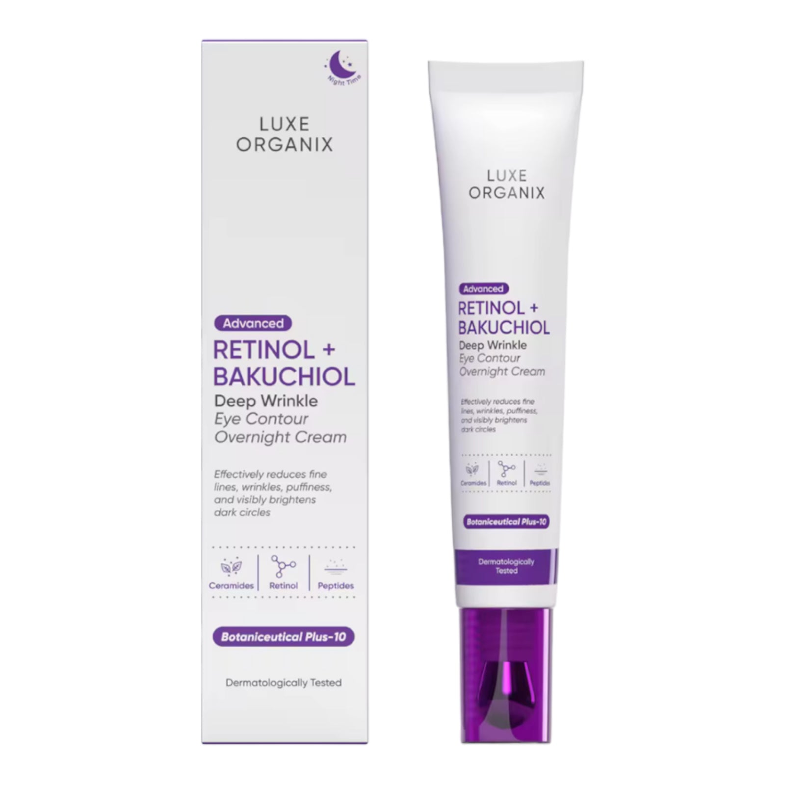 Luxe Organix Advanced Retinol + Bakuchiol Deep Wrinkle Eye Contour Cream 12g