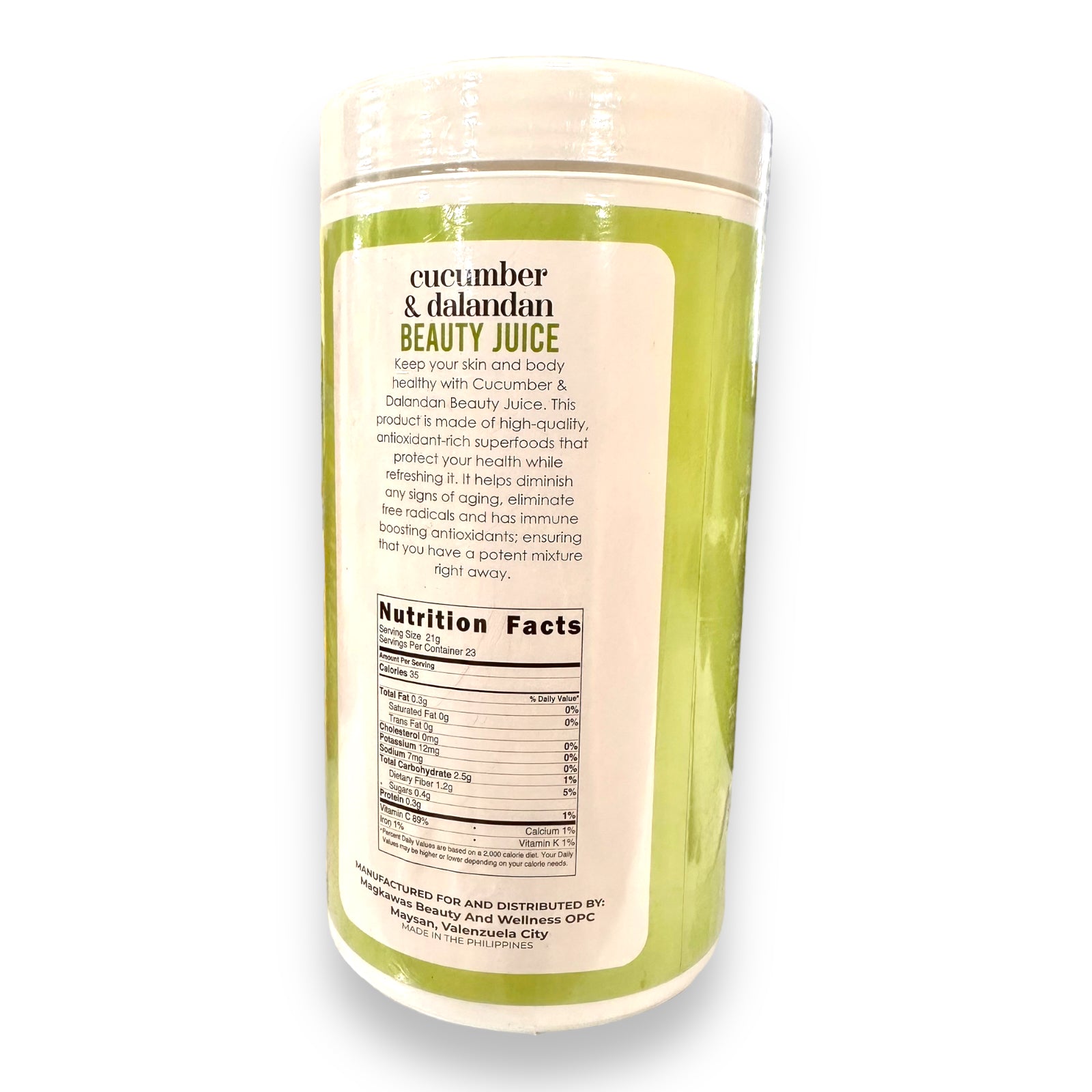 Luxe Slim - Cucumber & Dalandan Beauty Juice - HALF KILO Canister 500g