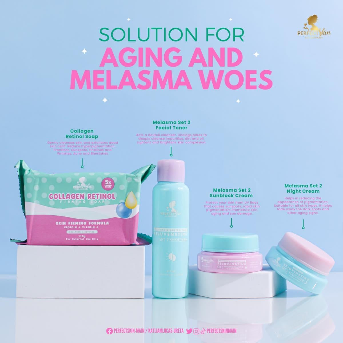 Perfect Skin Rejuvenating Set #2 - Anti-aging and Melasma Facial Set