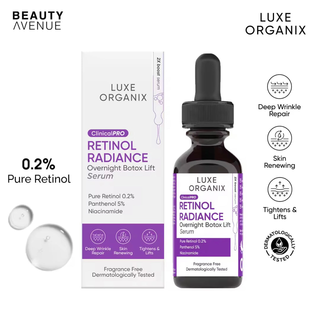 Luxe Organix - Retinol Radiance - Overnight Botox Lift Serum 30 ML