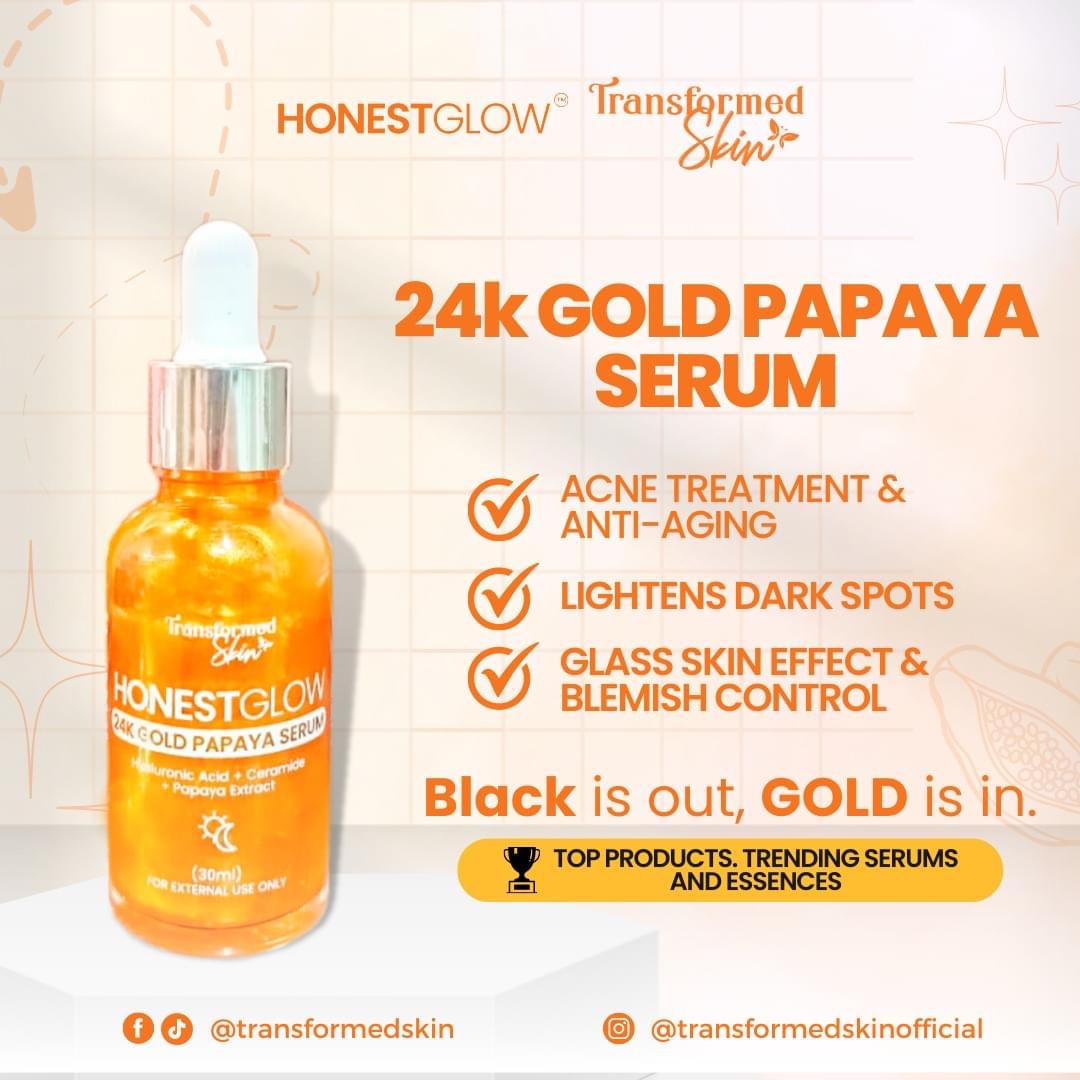 Transformed Skin - Honest Glow 24K Golf Papaya Serum 30 ML