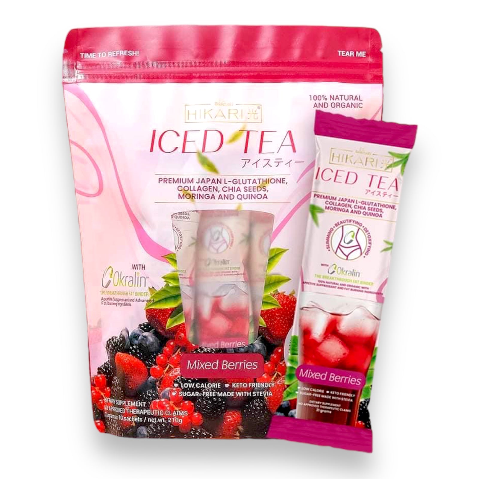 Hikari - Iced Tea Mixed Berries - Detox Slimming Drink 210g