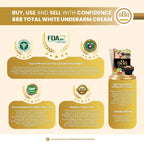 888 Total Whitening Underarm Cream 35g - BLACK