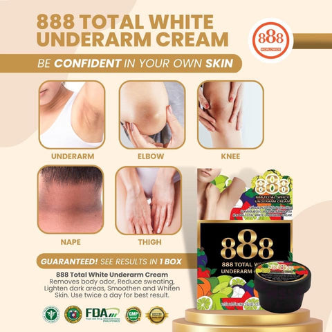 888 Total Whitening Underarm Cream 35g - BLACK