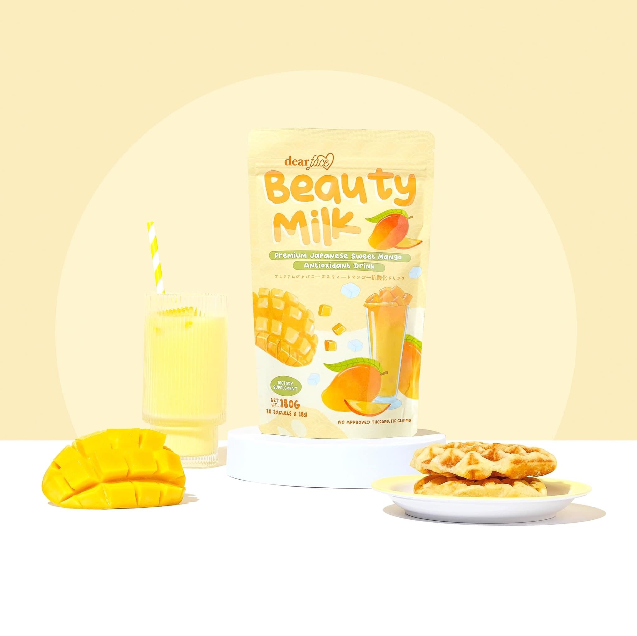 Dear Face - Beauty Milk - Premium Japanese Sweet MANGO  - Antioxidant Drink 180g Mo