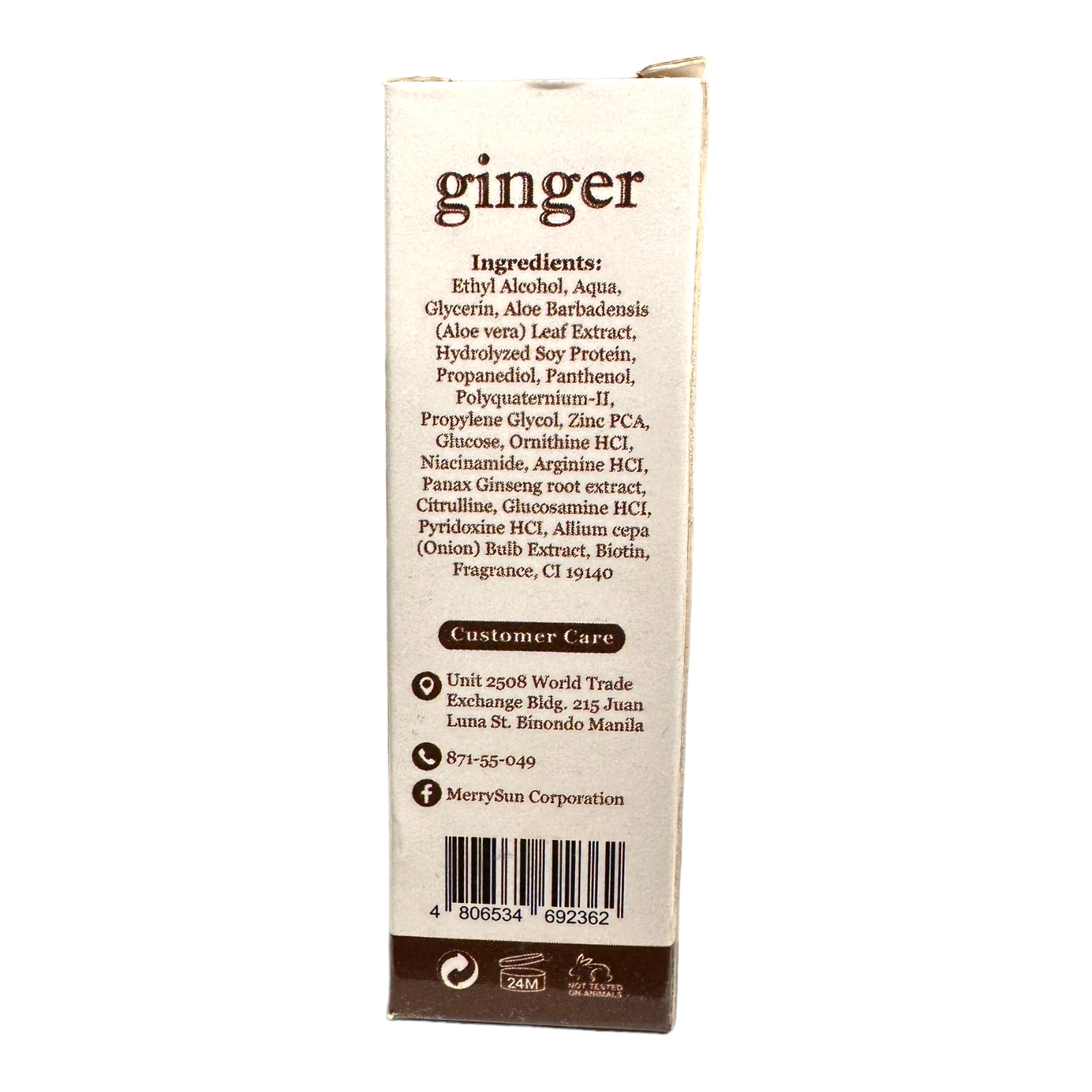 Merry Sun - Ginger Hair Tonic - Natural Hair Grower 30 ML