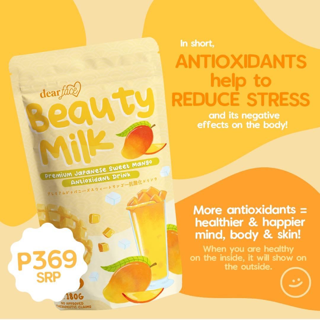 Dear Face - Beauty Milk - Premium Japanese Sweet MANGO  - Antioxidant Drink 180g Mo