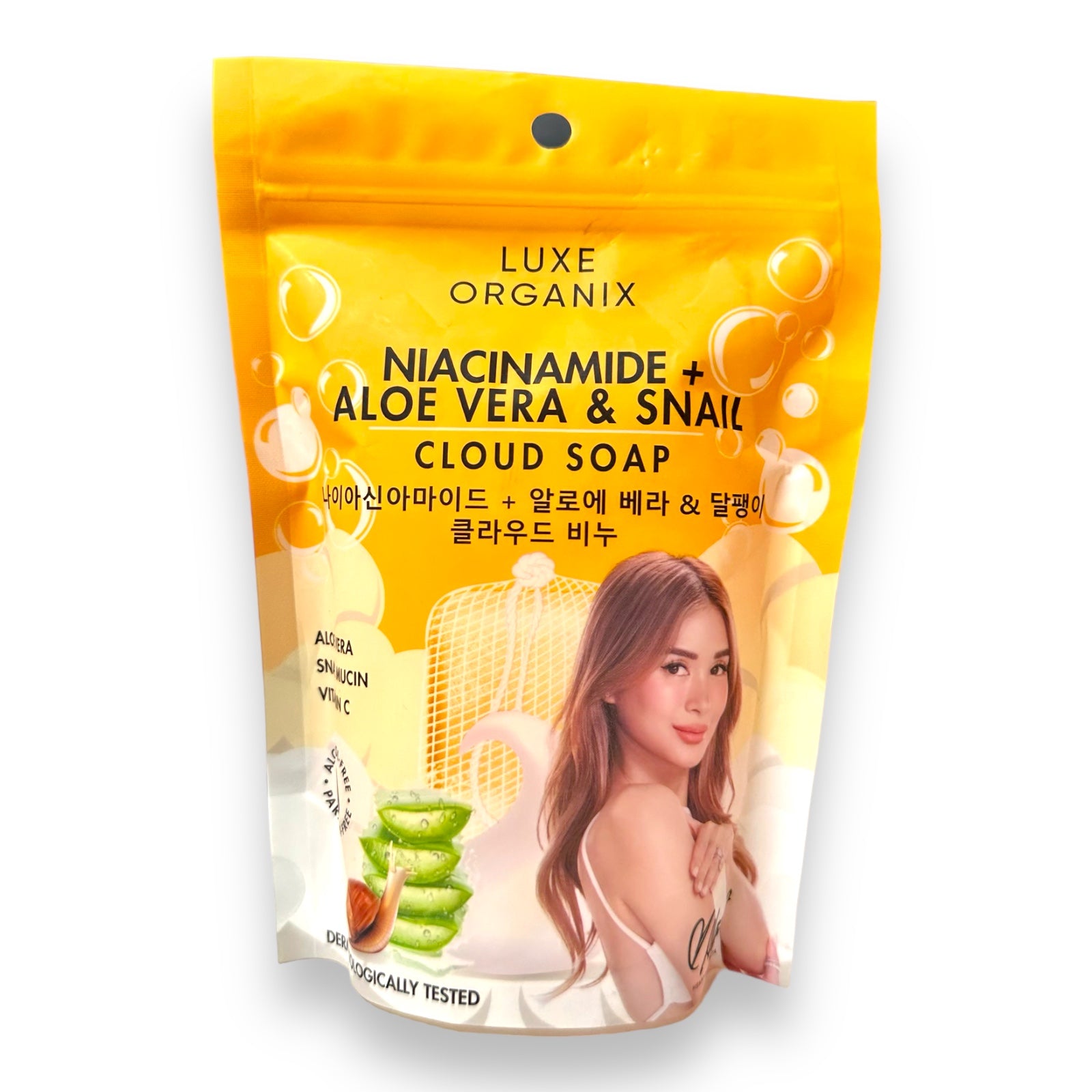 Luxe Organix Niacinamide Aloe Vera Snail Cloud Soap 180g YELLO luxe-organix-niacinamide-aloe-vera-snail-cloud-soap-180g-yello