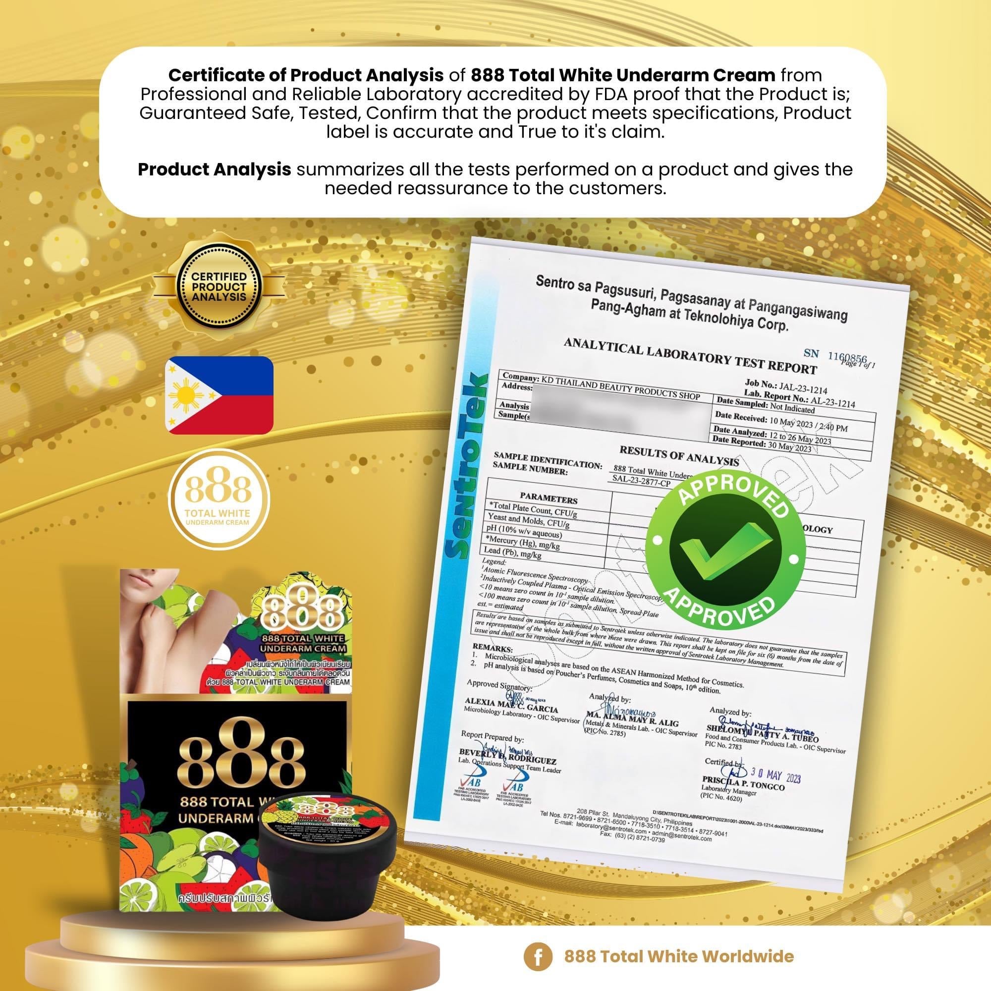 888 Total Whitening Underarm Cream 35g - BLACK