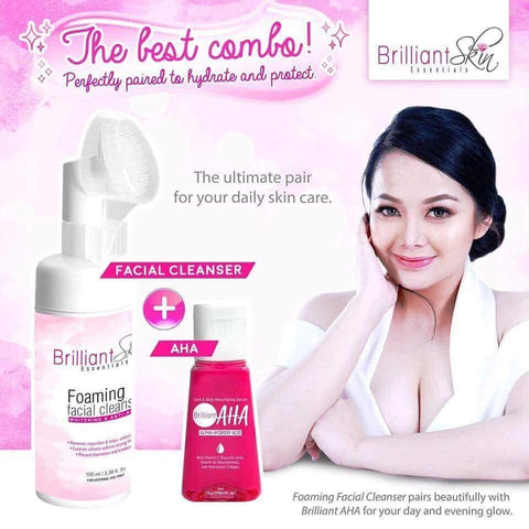 Brilliant Skin Essential Facial Foam Cleanser and AHA Serum Combo
