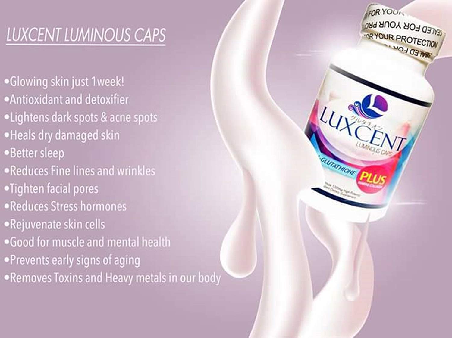 Luxcent Luminous Caps L-Glutathione Plus Marine collagen - My Care Kits