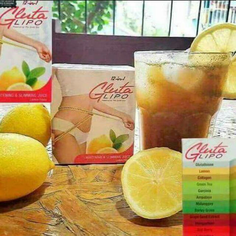 Gluta Lipo Lemon Juice 12 in 1 WHITENING AND SLIMMING LEMON FLAVOR JUICE