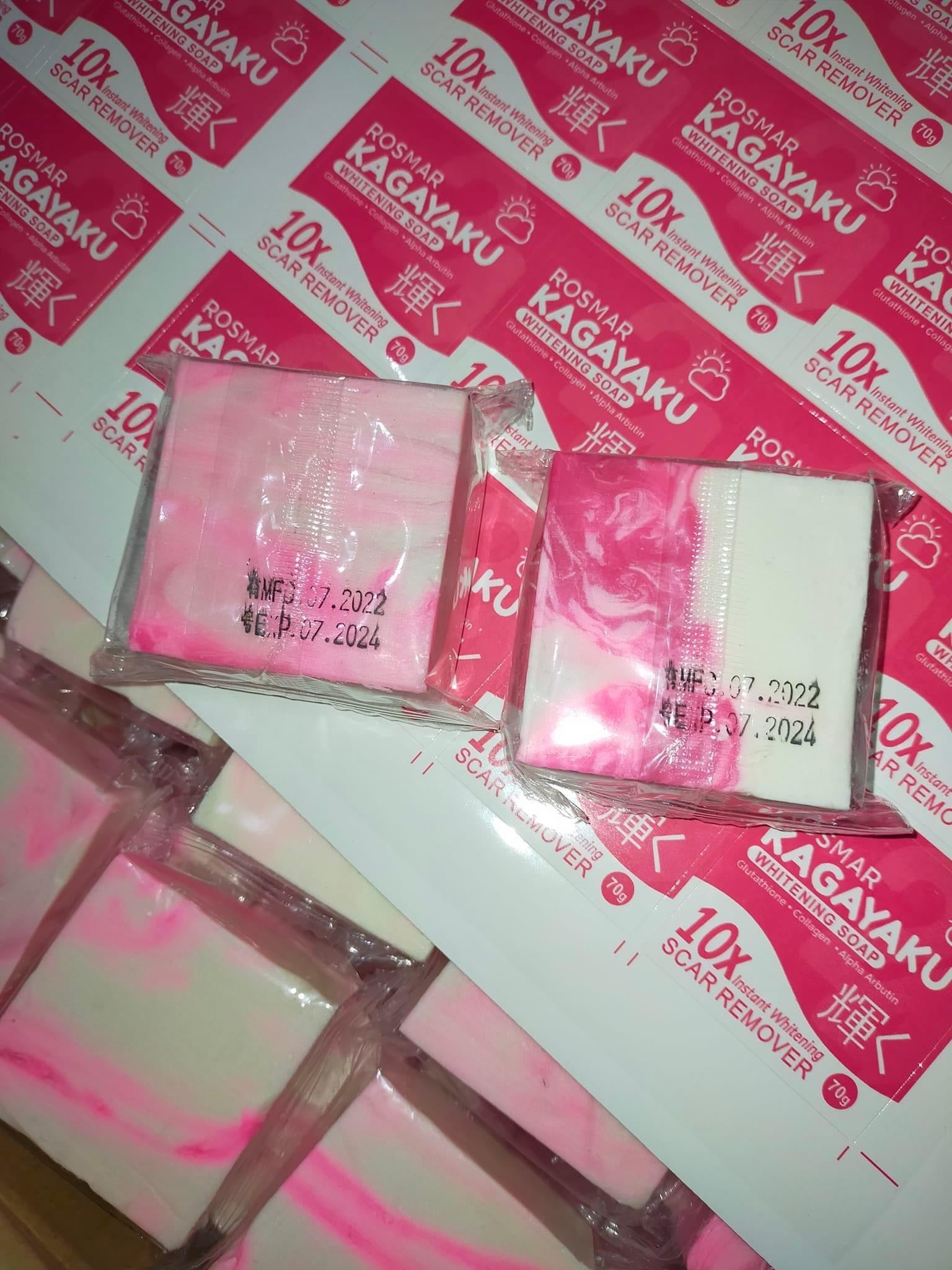 Rosmar - Kagayaku Whitening Soap Condense Milk Scent 70g - ( White & Red mix bar soap ) - My Care Kits