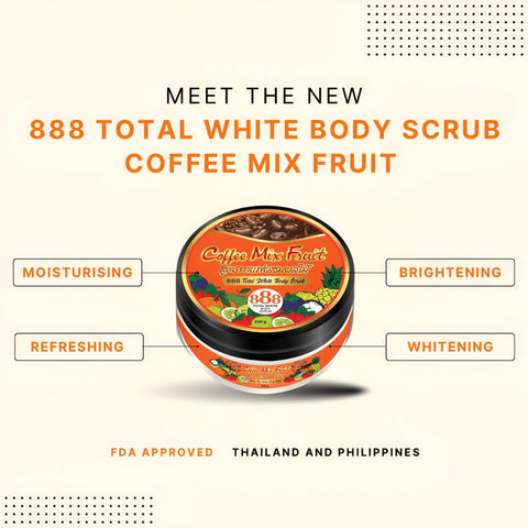 888 Total White Body Scrub - Coffee Mix Fruit 250g