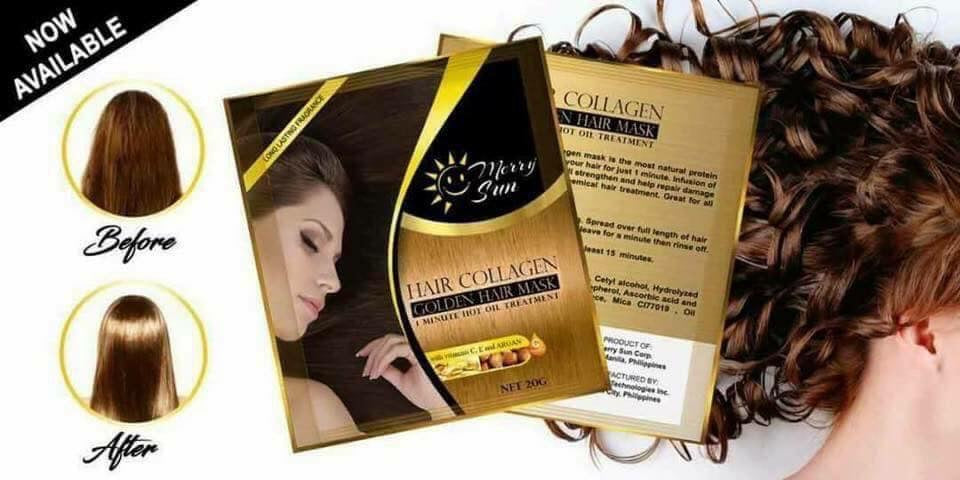 Hair collagen Golden Hair Mask 1 minute hot oil treatment | 12 sachet - My Care Kits