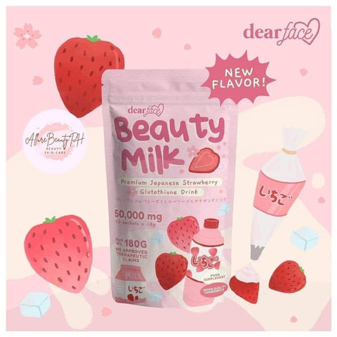 Beauty Milk Premium Japanese STRAWBERRY Glutathione Drink 10 x 18g