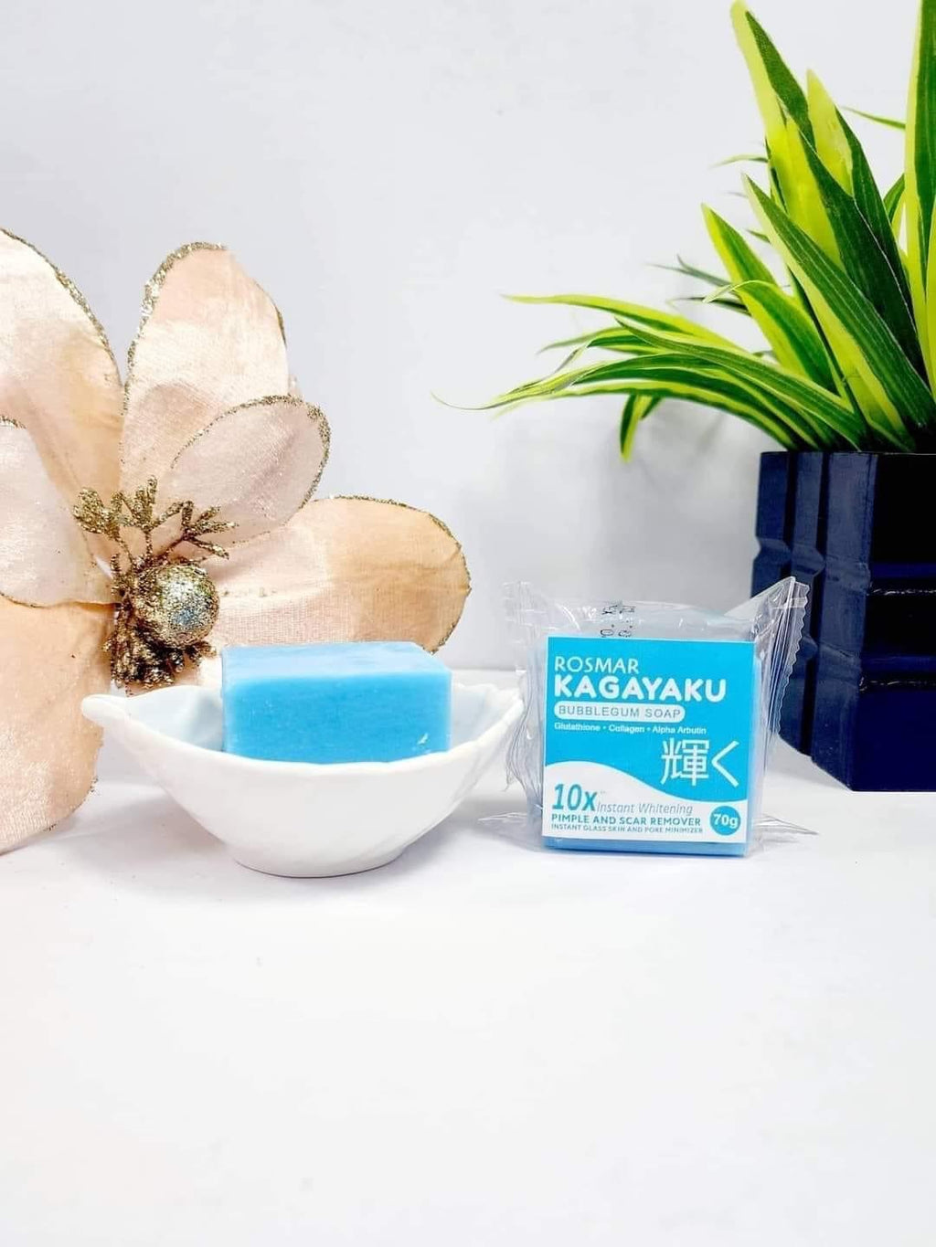 Rosmar Kagayaku - Bubblegum Soap - Instant Whitening Pimple and Scar Remover 70g ( Blue ) - My Care Kits