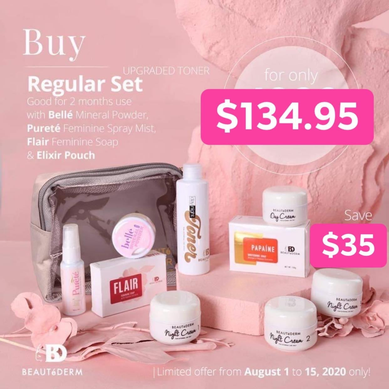 Beautederm Regular Set with upgraded toner 120ml ( large ) - My Care Kits