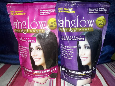 Ahglow Hair Rebonding Set Straightening and Neutralizing Cream Set