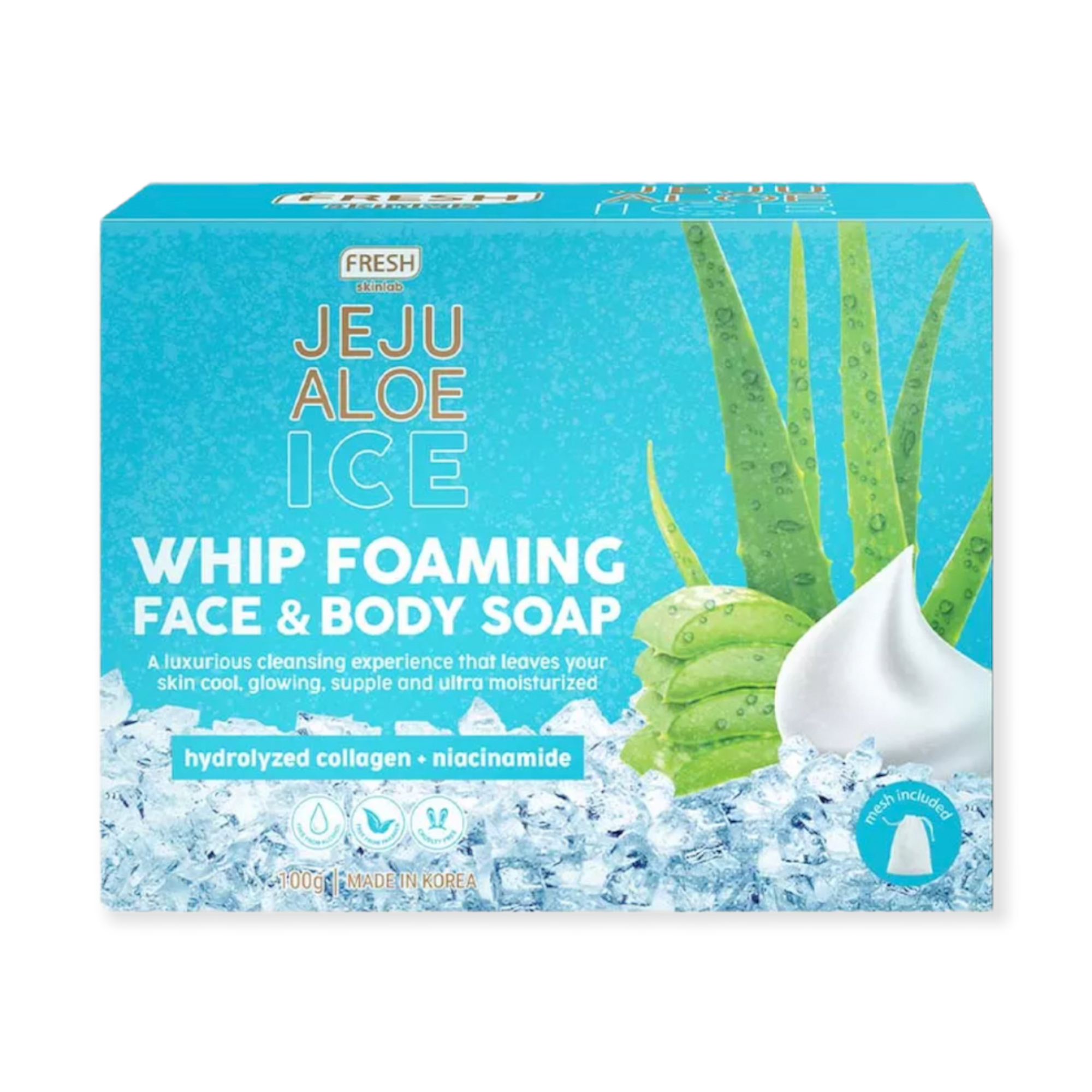 Jeju Aloe Ice - Whip Foaming Face and Body Soap 100g