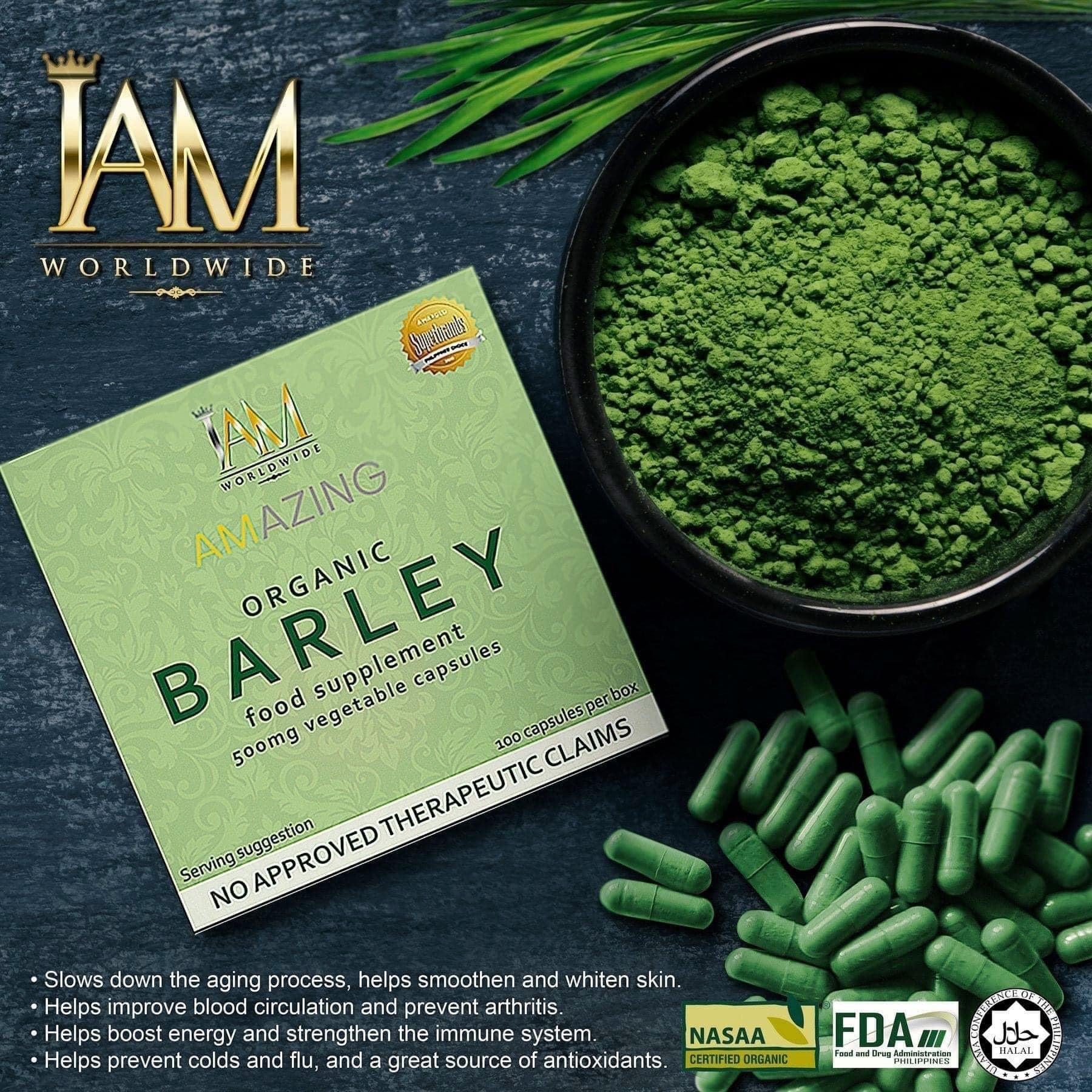 I AM - Amazing Pure Organic Barley - Powdered Drink Mix from Australia | 3g x 10 sachets - My Care Kits