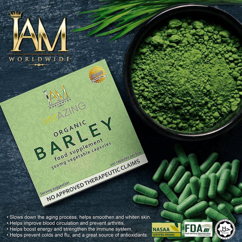 I AM - Amazing Pure Organic Barley - Powdered Drink Mix from Australia | 3g x 10 sachets