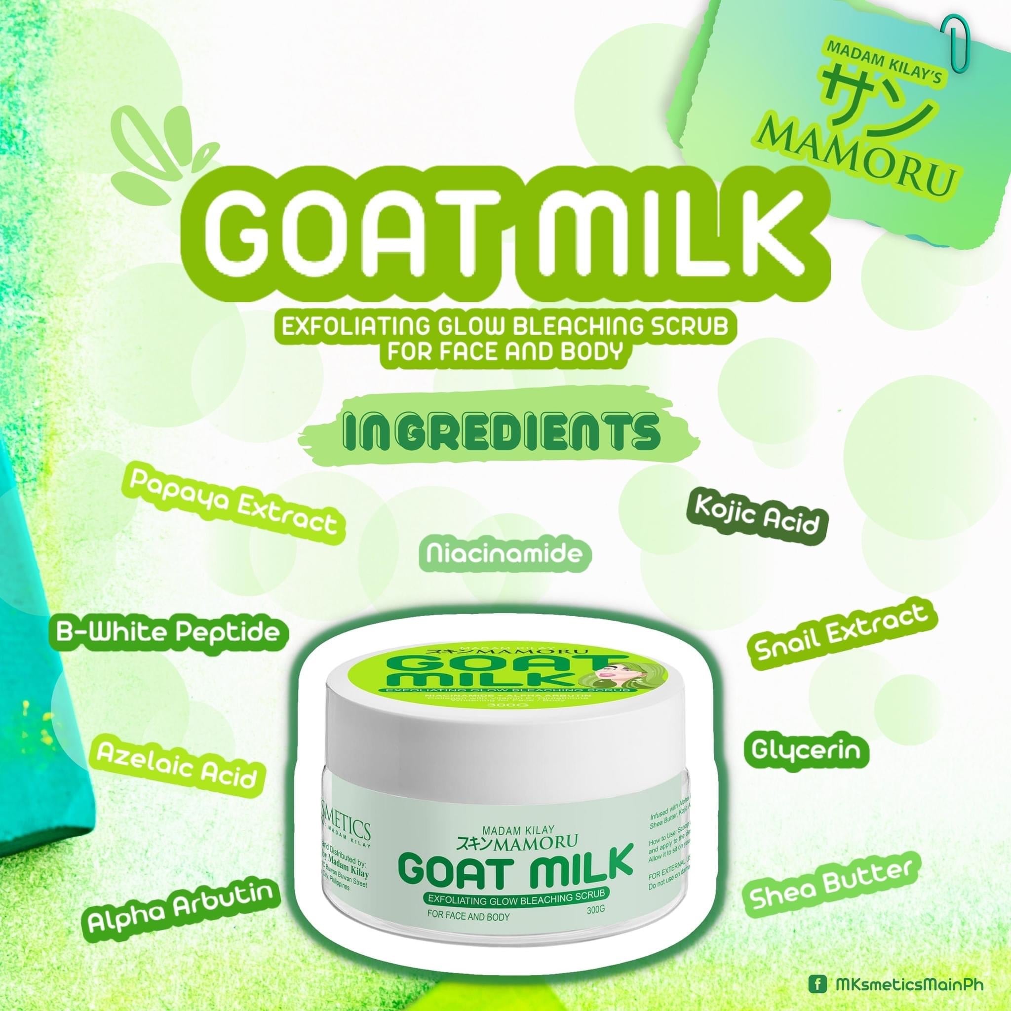 Madam Kilay - Mamoru Goat Milk Exfoliating Glow Bleaching Scrub 300g - My Care Kits