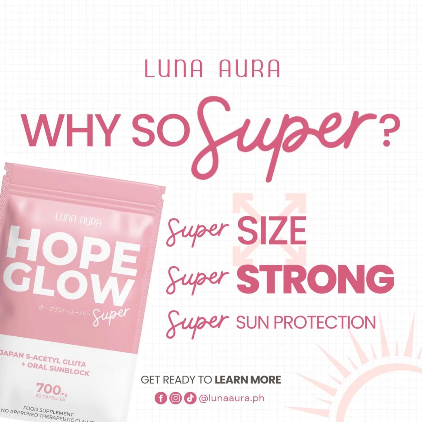 Luna Aura - Hope Glow Super 700mg - 60 Capsule - Big Size - My Care Kits