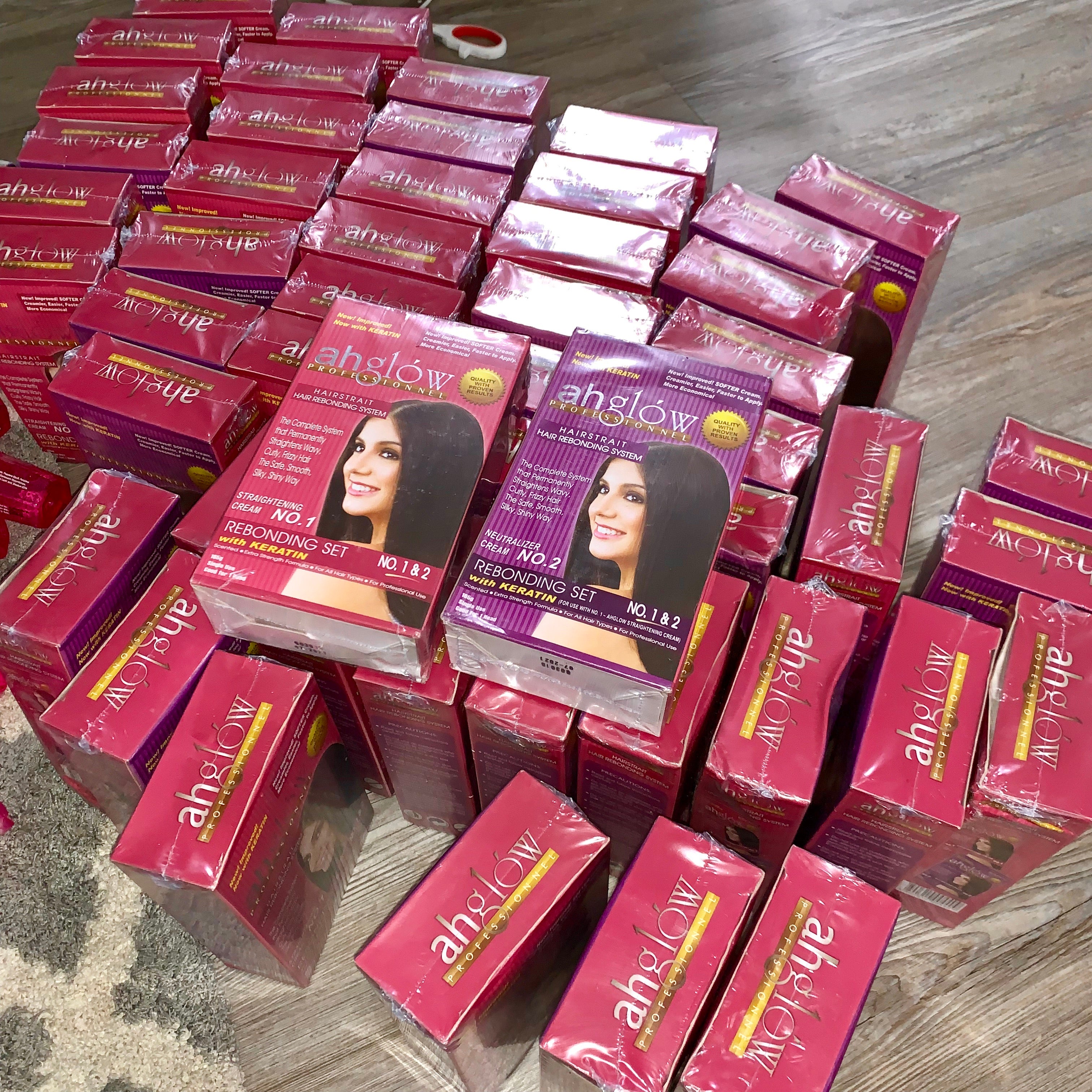 Ahglow Hair Rebonding Set Straightening and Neutralizing Cream Set - My Care Kits