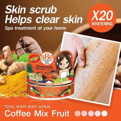 888 Total White Body Scrub - Coffee Mix Fruit 250g