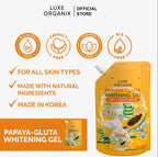 Luxe Organix - Papaya GLUta Whitening Gel - Triple Serum Boost - 10X Glow Cooling Hyaluronic - 200ml - My Care Kits