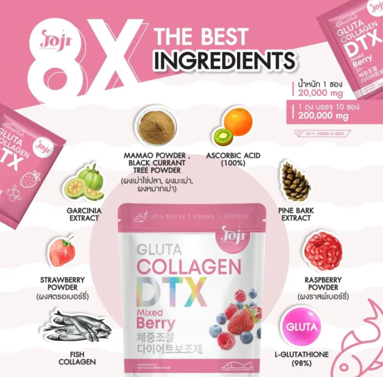 Gluta Collagen DTX Mixed Berry Slimming Drink - 200,000 mg Collagen - My Care Kits