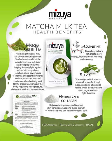 Mizuya Matcha SLIMMING milk Tea - Anti aging Detox Drink - 5 sachet