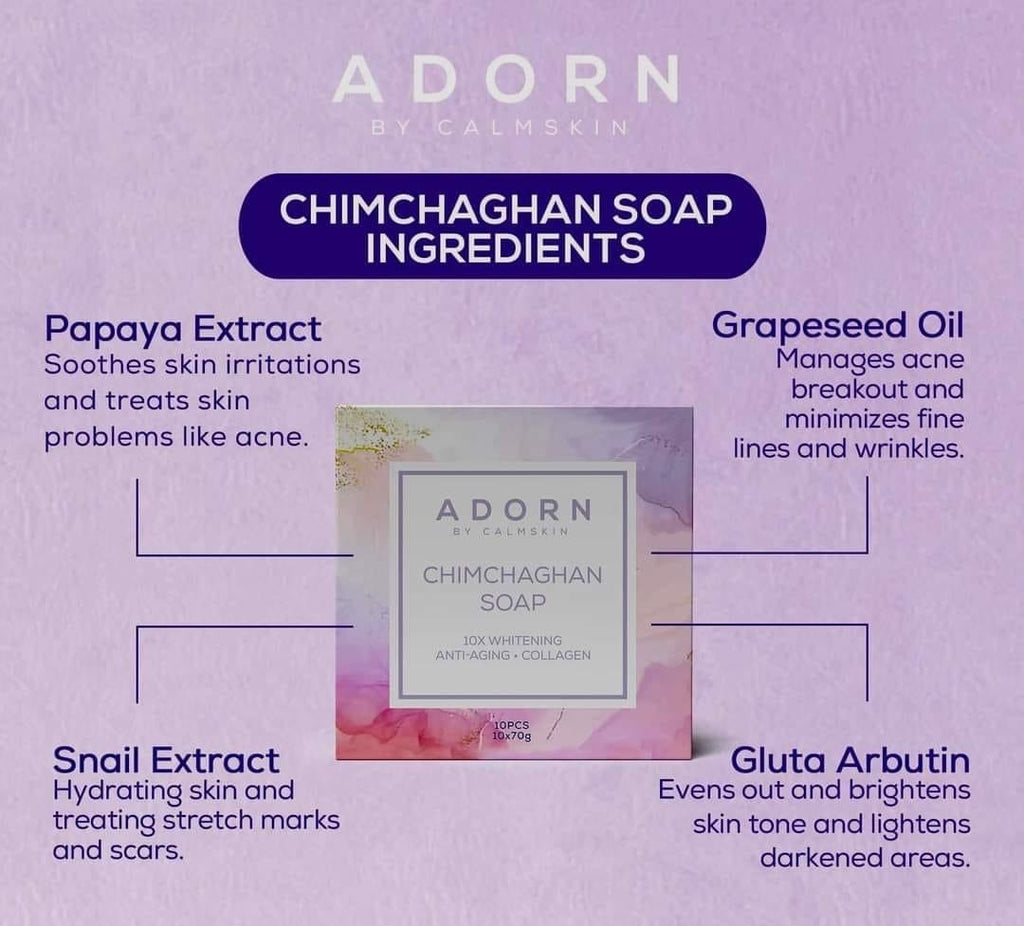 Calm Skin - Adorn Chimchaghan Soap 10X Whitening - Anti Aging - Collagen - 70g