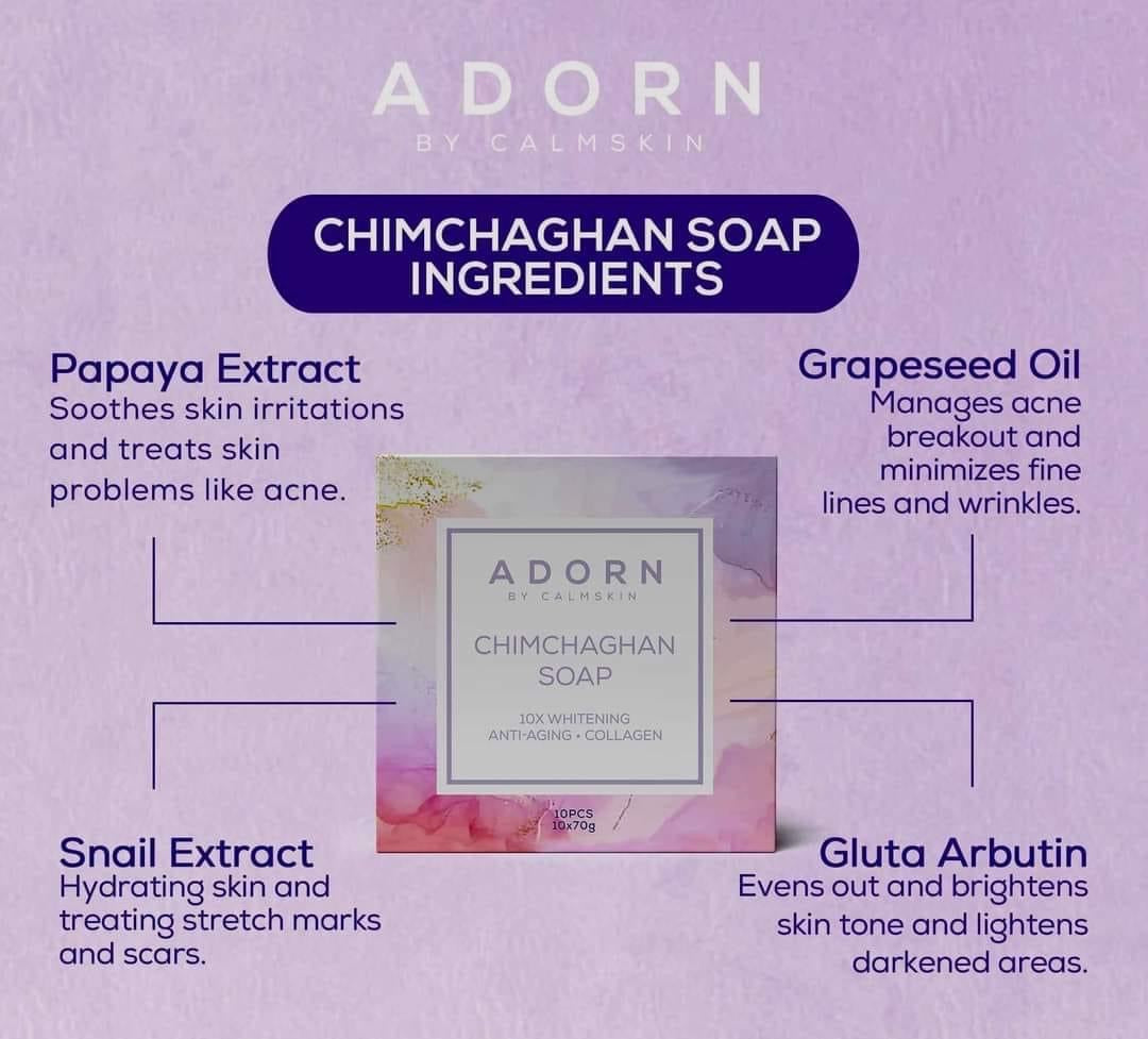 Calm Skin - Adorn Chimchaghan Soap 10X Whitening - Anti Aging - Collagen - 70g