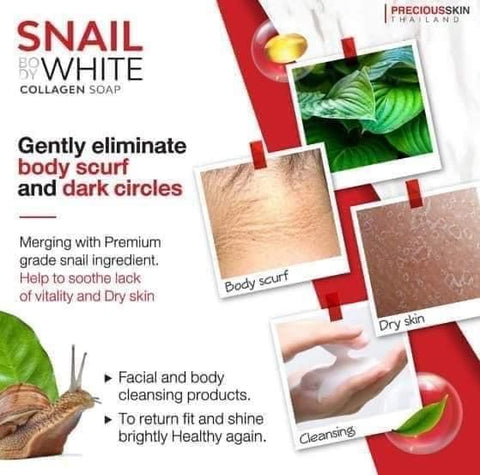 Snail White Collagen Soap From thailand ( RED)