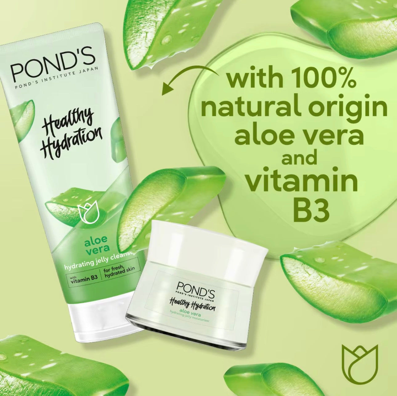 Ponds Healthy Hydration - Hydrating Jelly Cleanser - Aloe Vera 100 ml - My Care Kits
