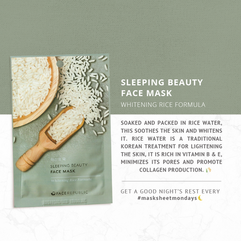 Face Republic - Sleeping Beauty Face Mask - Whitening Rice Formula 23g