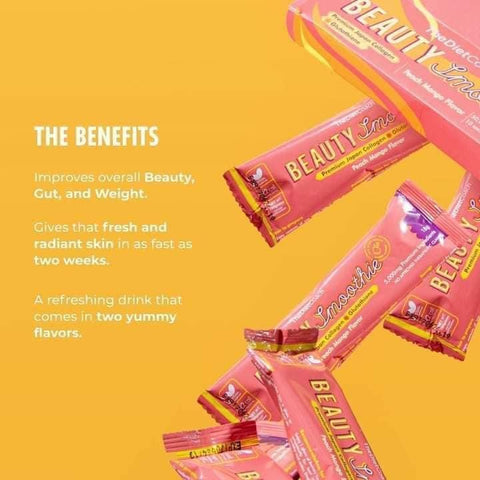 The Diet Coach - Beauty Smoothie - Peach Mango Flavor 10 x 18g