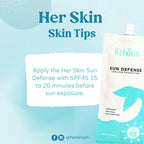 HerSkin Sun Defense UVA/UVB Protection Sunscreen SPF 45 - 50g - My Care Kits