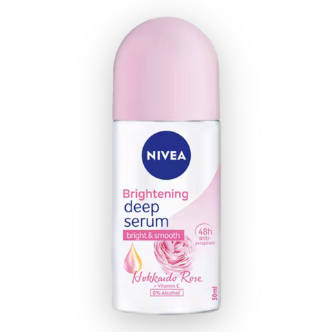 Nivea Brightening Deep Serum Bright and Smooth - Hokkaido Rose Roll on Deodorant