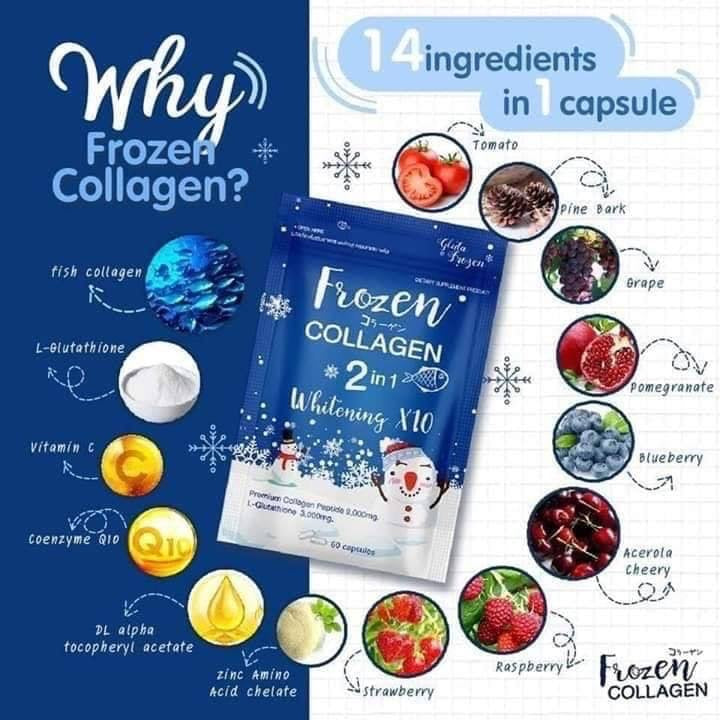 Frozen Collagen 2 in 1 Whitening 10x Capsules (BLUE) - My Care Kits