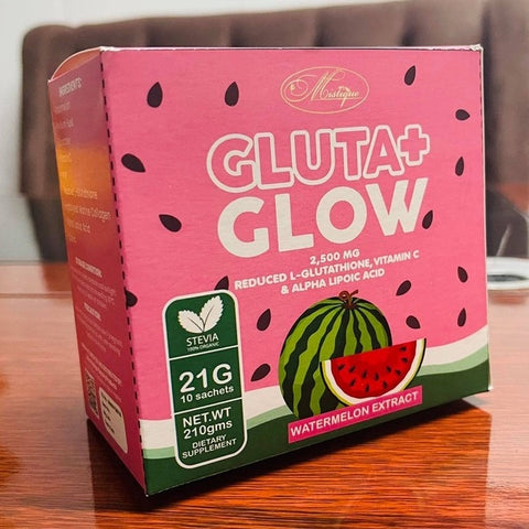 Mistique Gluta+ Glow Watermelon Drink - 2500mg Reduced L-Glutathione , Vitamin C and Alpha Lipoic Acid ,