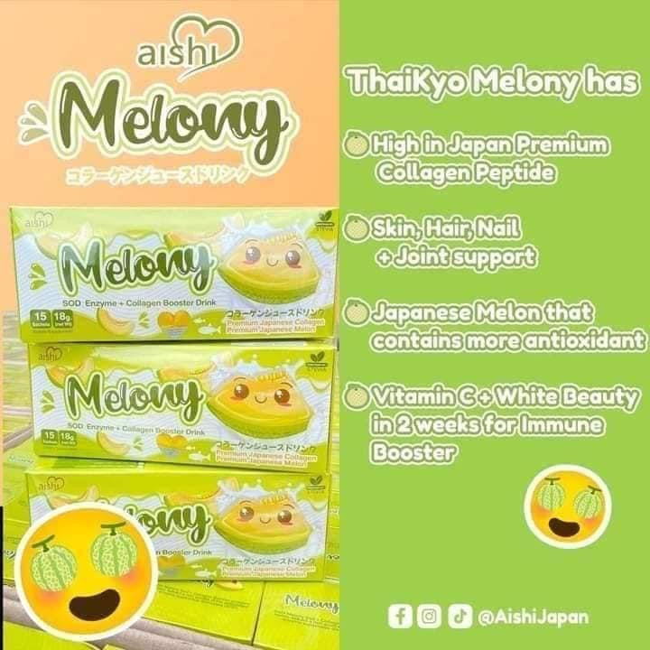 Aishi - Melony Collagen Booster Drink 15 x 18g - Green - Melon – My ...