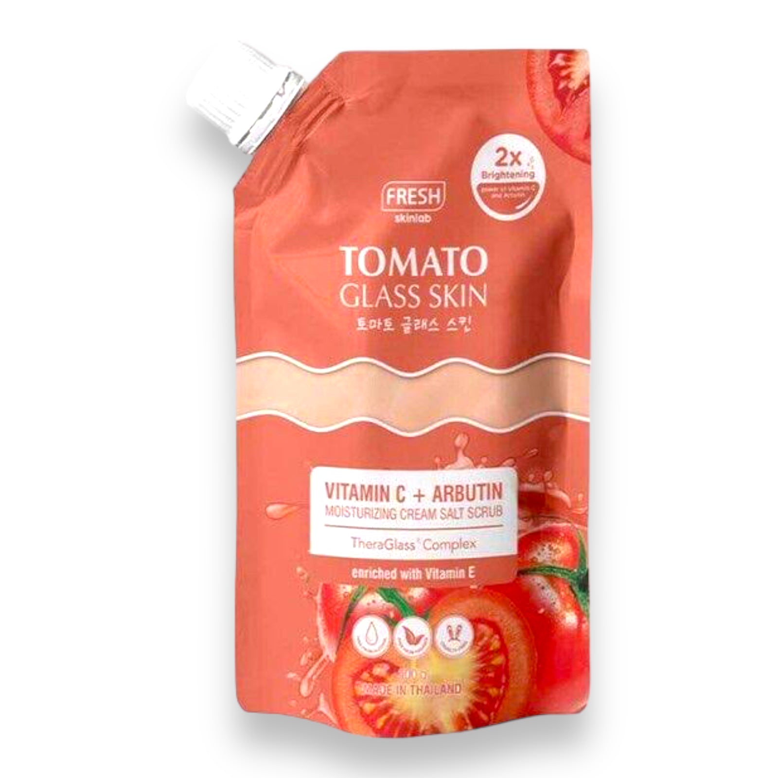 FRESH Skinlab Tomato Glass Skin Vitamin C + Arbutin Salt Scrub 300g