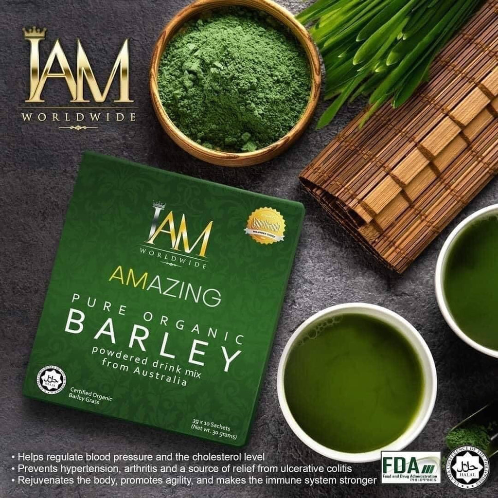 I AM - Amazing Pure Organic Barley - Powdered Drink Mix from Australia | 3g x 10 sachets - My Care Kits