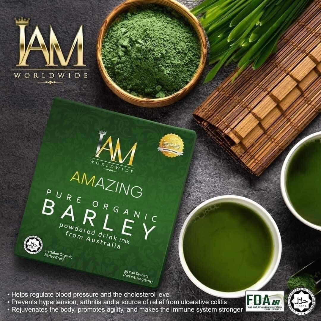 I AM - Amazing Pure Organic Barley - Powdered Drink Mix from Australia | 3g x 10 sachets - My Care Kits